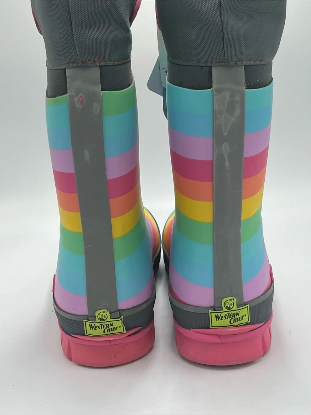 Western Chief Rainbow Rules Winterprene Waterproof Fur Lined Rain Boots Kids 6